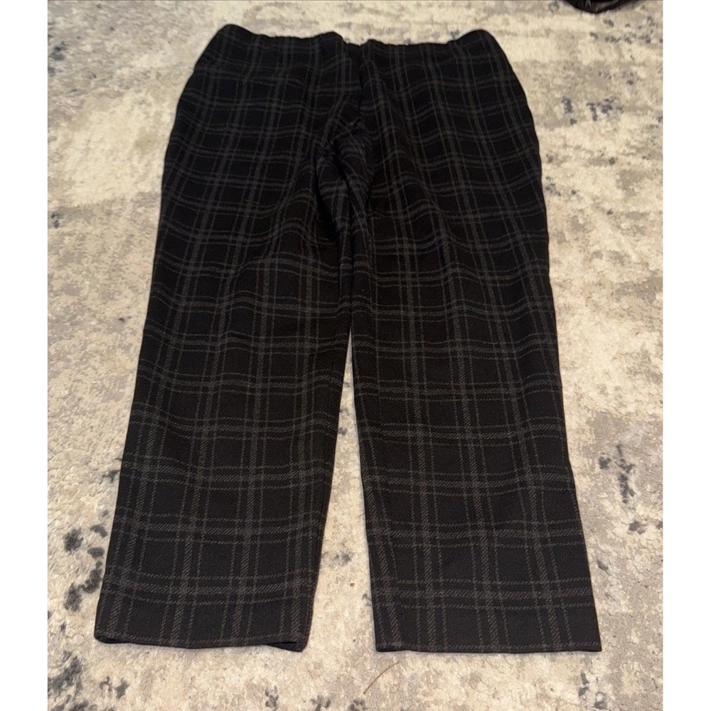 J. Jill Ponte slim leg plaid Ankle pants Charcoal gray Sz Large